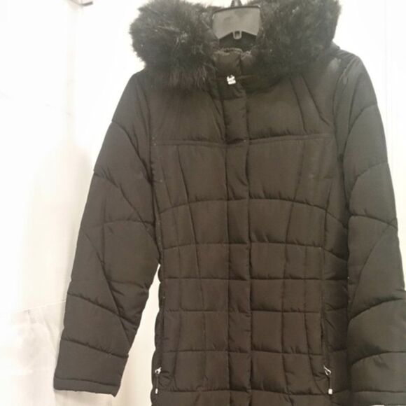 Calvin Klein Long Puffer Coat Jacket with  Hood - Picture 2 of 5